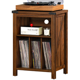 Joaxswe record player stand top view showing a large surface for most turntables.