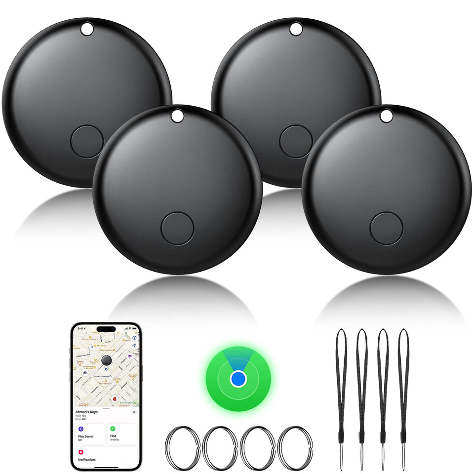 JOCULAR Air Tracker Tags 4-pack product shot shows slim, durable design for key attachment.