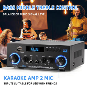 Joengoep AK50 hooked to passive speakers illustrating correct speaker hookup