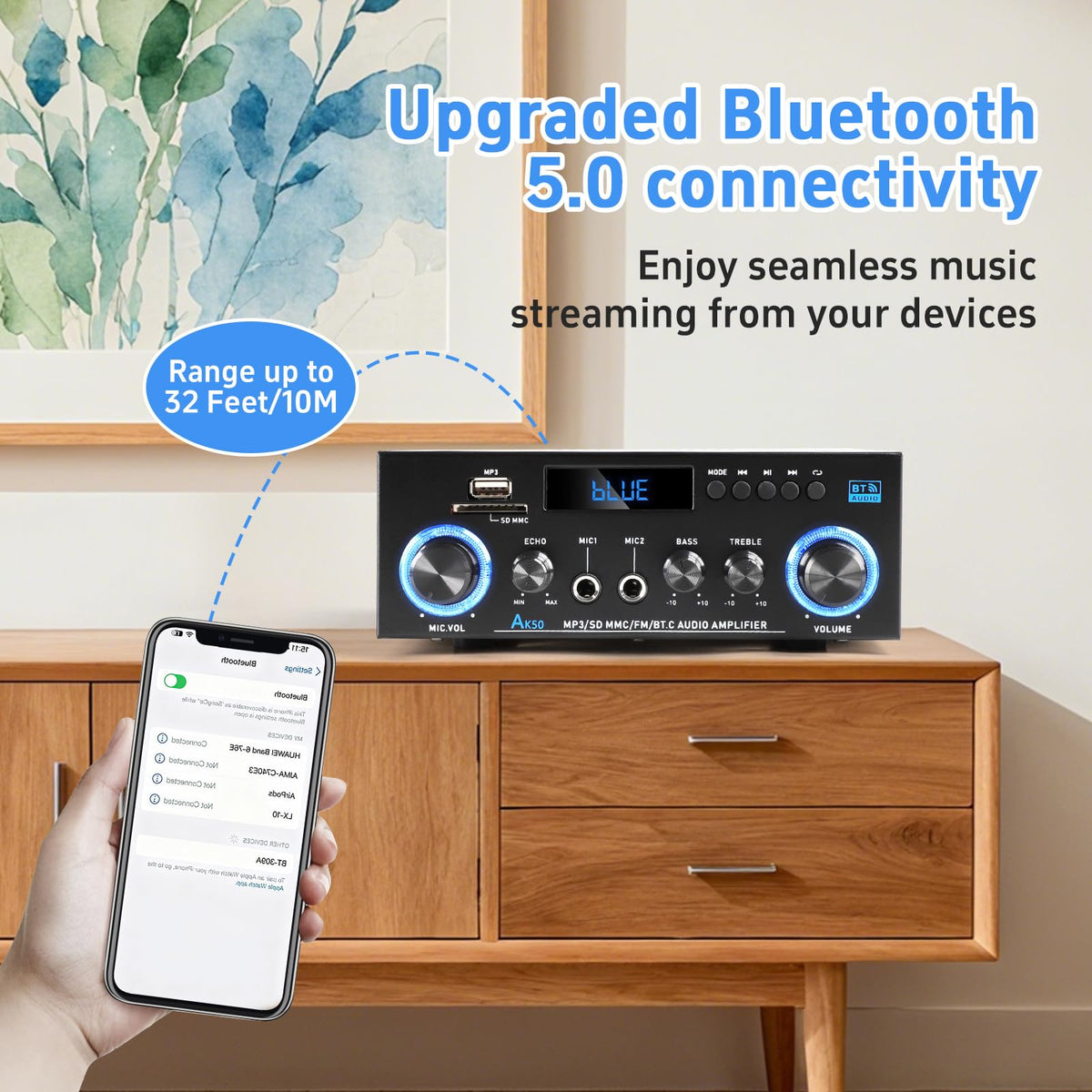Joengoep AK50 active subwoofer output connected to sub for deeper bass