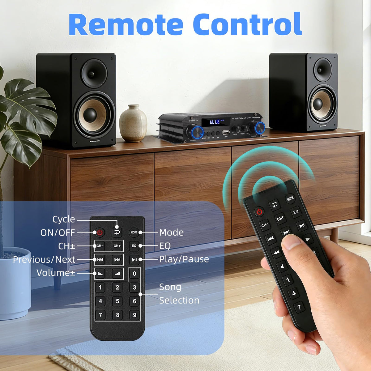 Joengoep amplifier connected to an active subwoofer delivering fuller sound