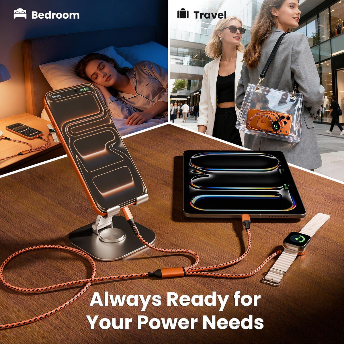 Jogrytece 2-pack 5ft car setup demonstrates in-car charging compatibility
