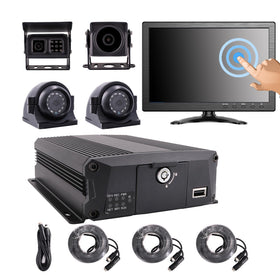 JOINLGO 4-channel front view DVR with 10-inch screen for clear daytime recording.