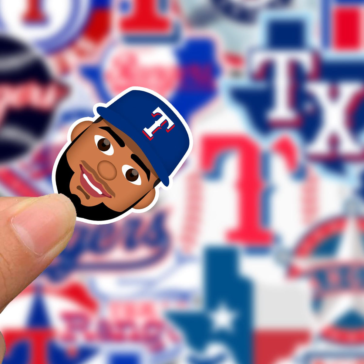 JOL Texas Rangers stickers on laptop for custom style and durability