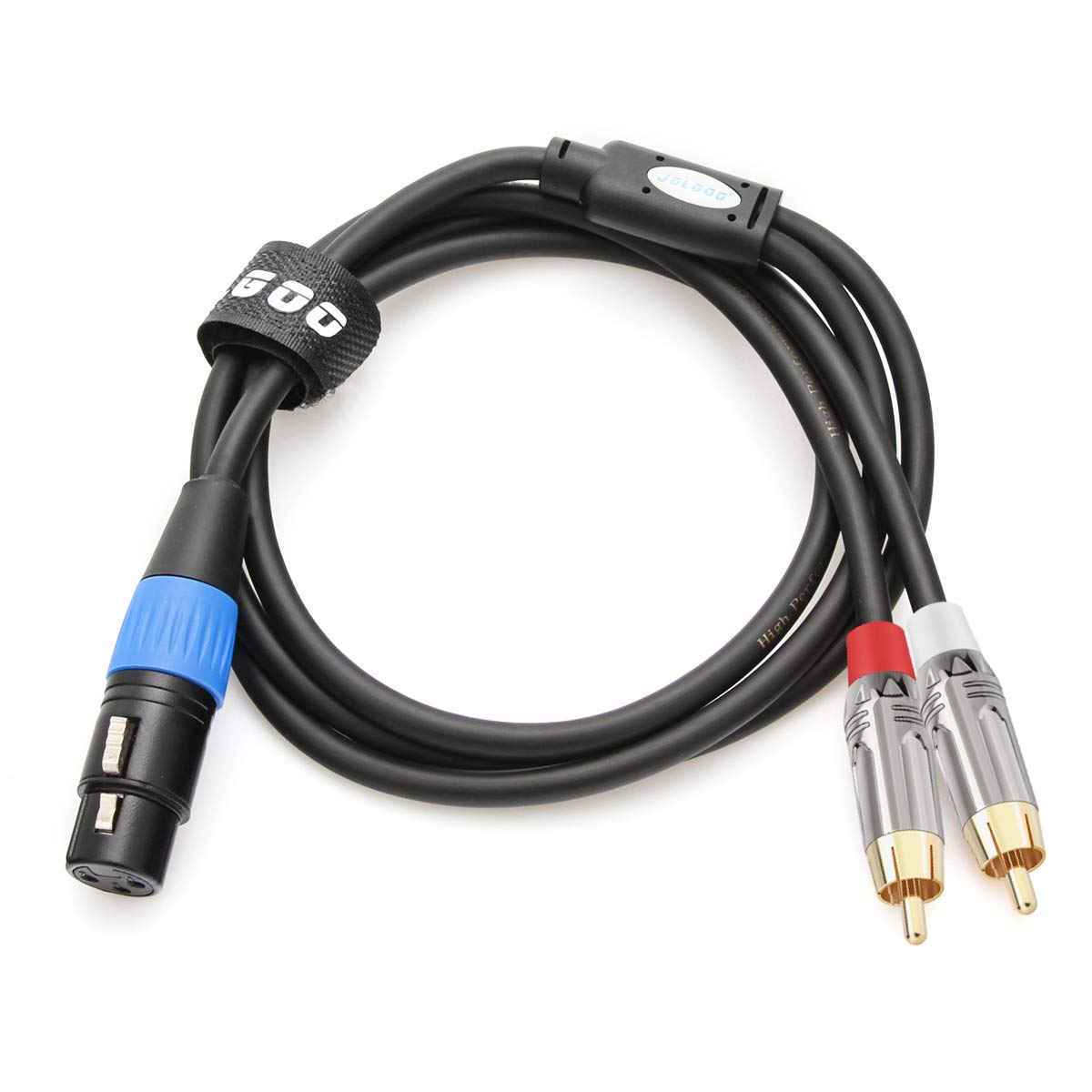 JOLGOO 3.3-foot breakout cable ready for mixer or audio interface.
