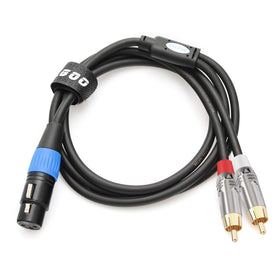JOLGOO 3.3-foot breakout cable ready for mixer or audio interface.