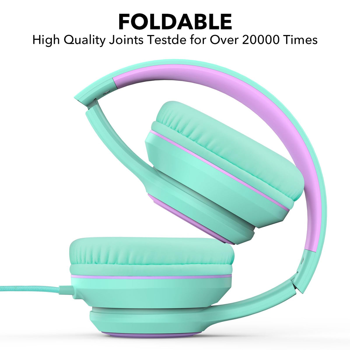 JOMILIN A8 green headphones inline microphone for calls and track control