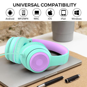 JOMILIN A8 green headphones padded headband for extended wear