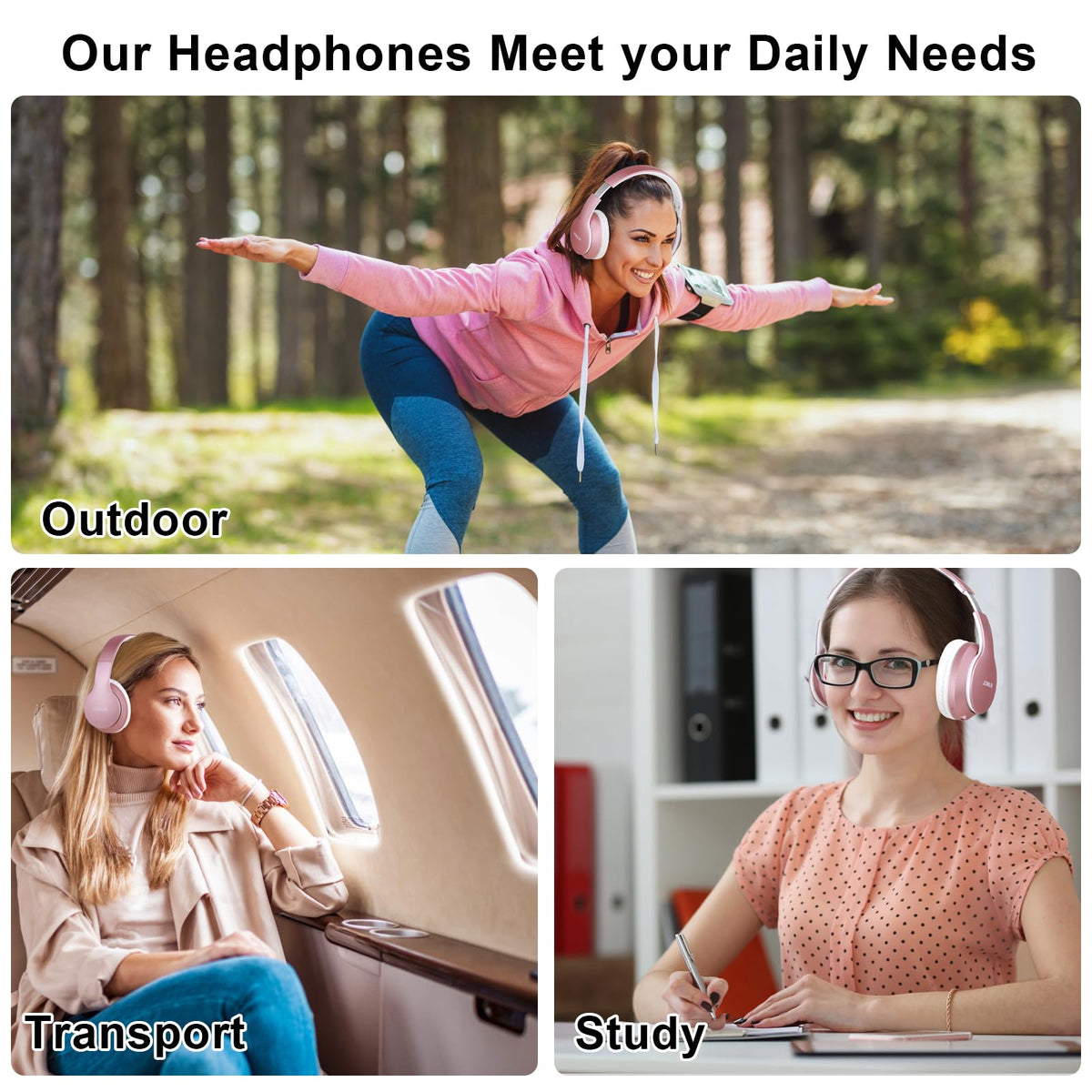 Included 3.5 mm cable for wired listening when needed.