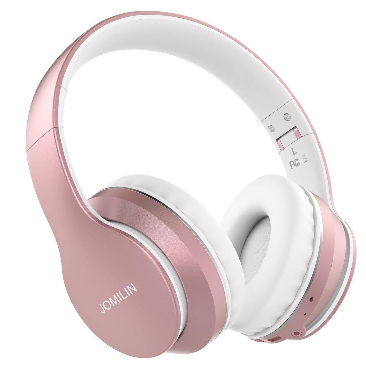 JOMILIN B9 over-ear headphones in rose gold for comfortable long sessions.