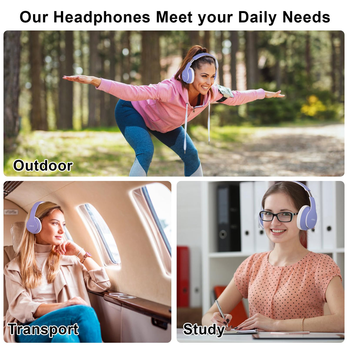 JOMILIN B9 travel-ready headphones for commuting and flights