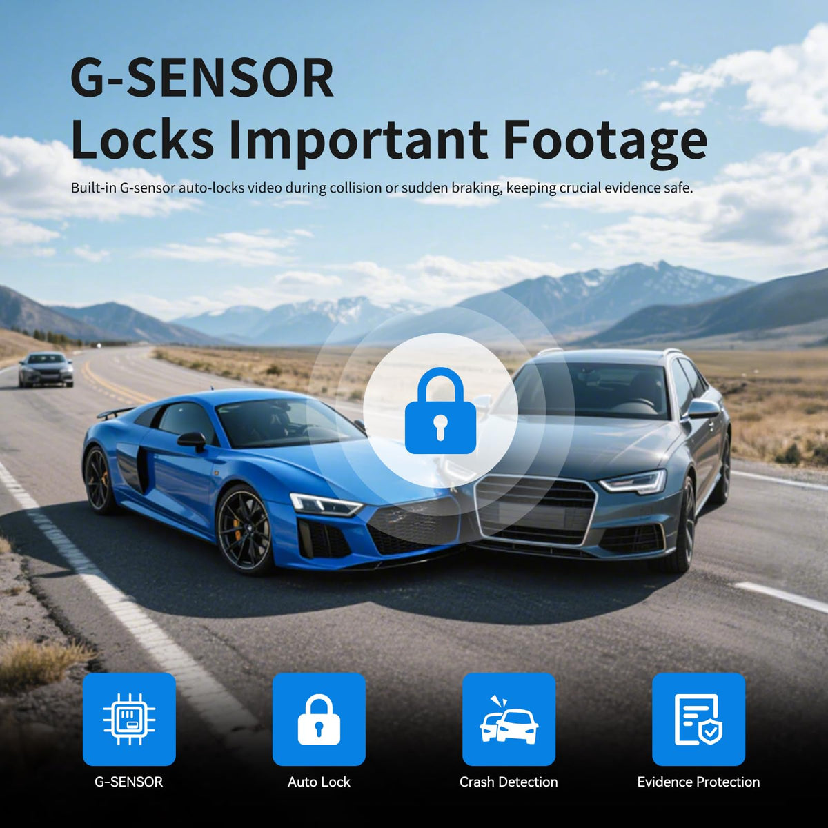 JOMISE G814 built-in G-sensor and loop recording protects important clips