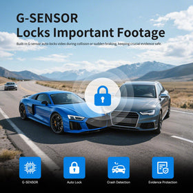 JOMISE G814 built-in G-sensor and loop recording protects important clips