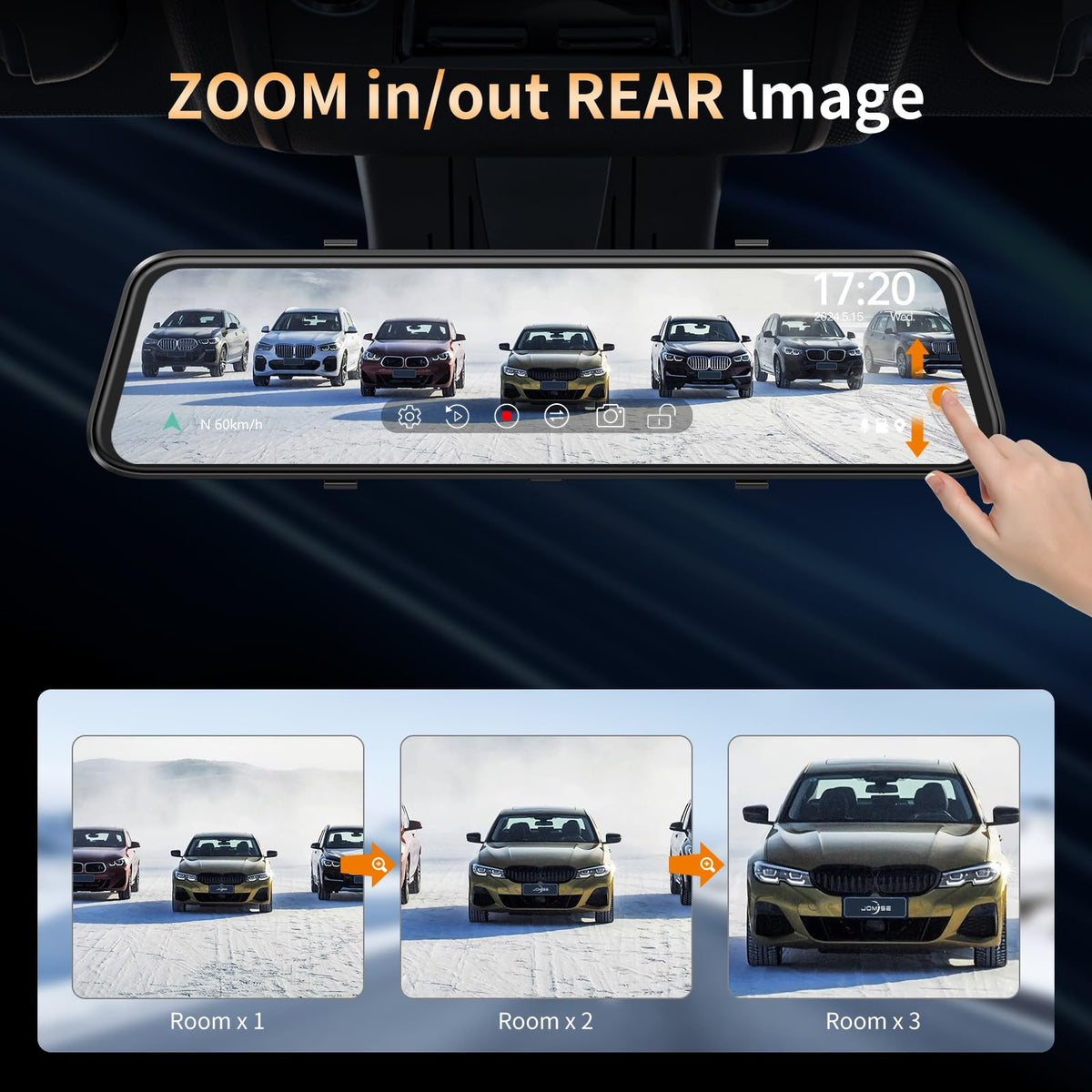 JOMISE K17 Pro 12-inch touchscreen for easy on-screen control.