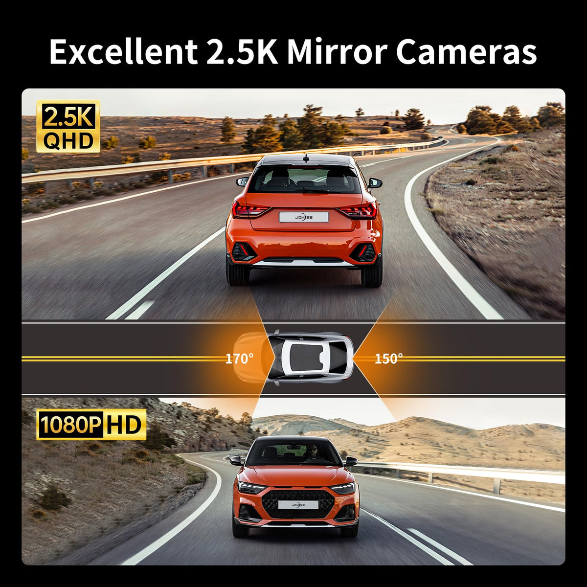 JOMISE K17 Pro rear camera for comprehensive safety captures.