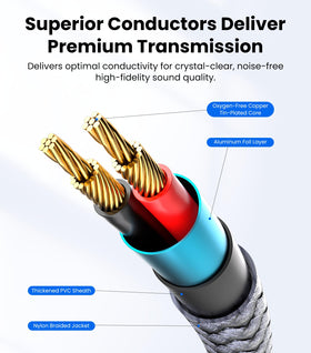 JOMLEY cable connecting phone to amplifier demonstrating easy stereo routing