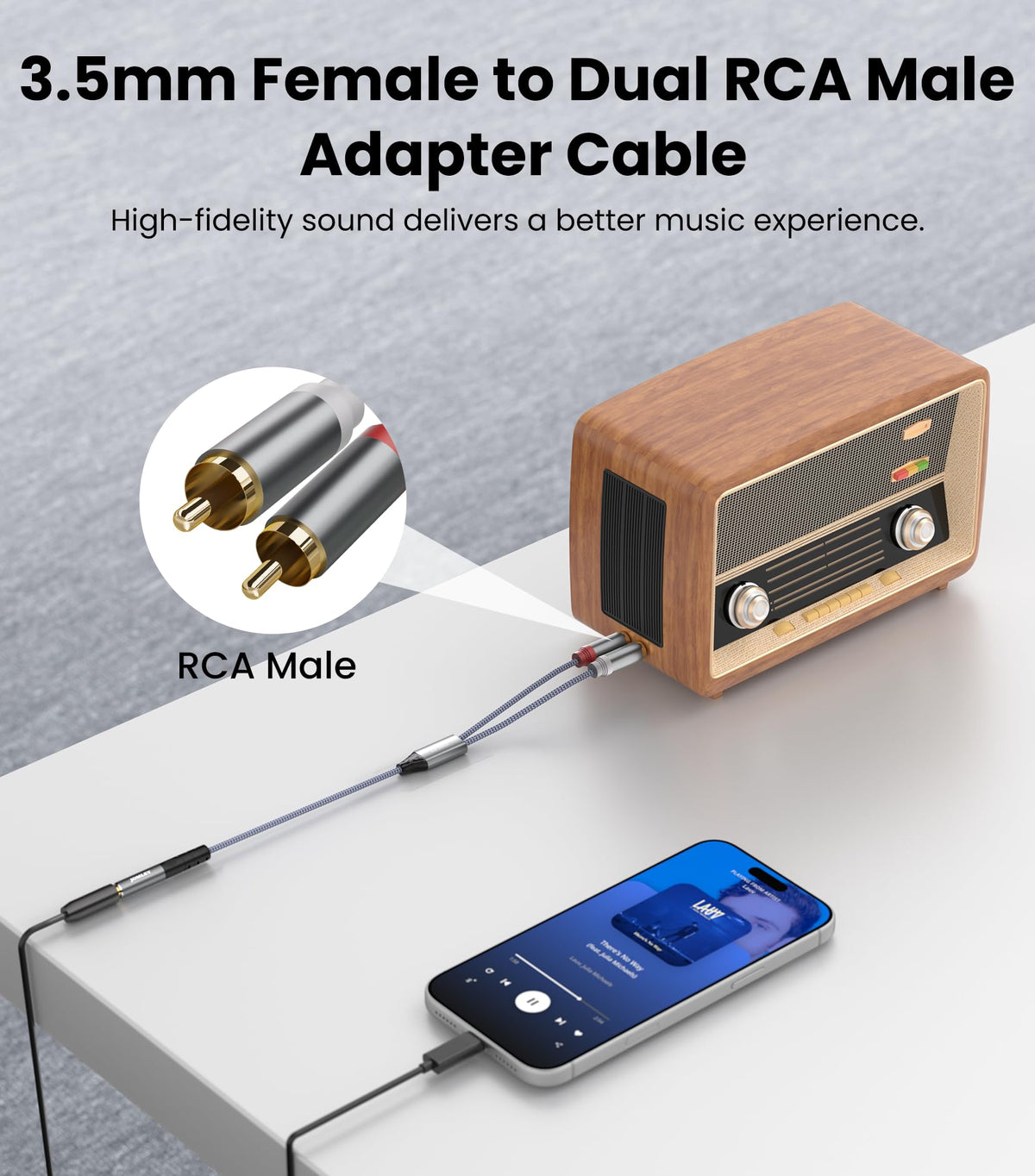 JOMLEY cable beside ruler showing 1ft length convenience and neat installation