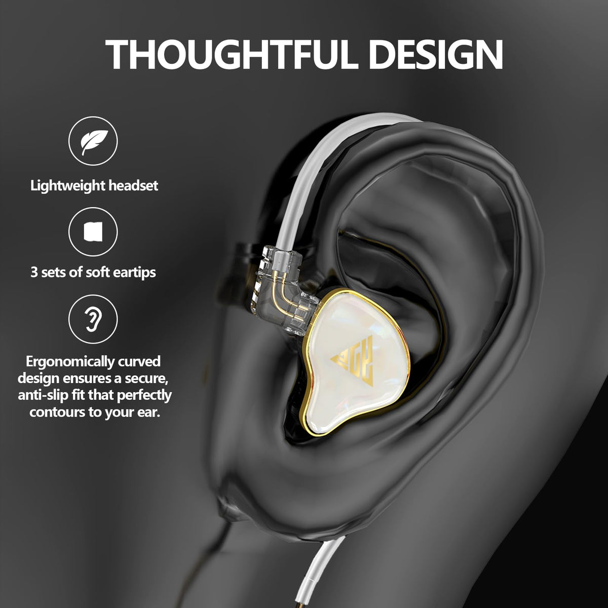 Jooy Paii Odio YJS-820 secure-fit tips for a snug seal across ears