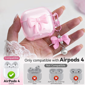 Joremx AirPods 4 case featuring a 3D bow for stylish protection