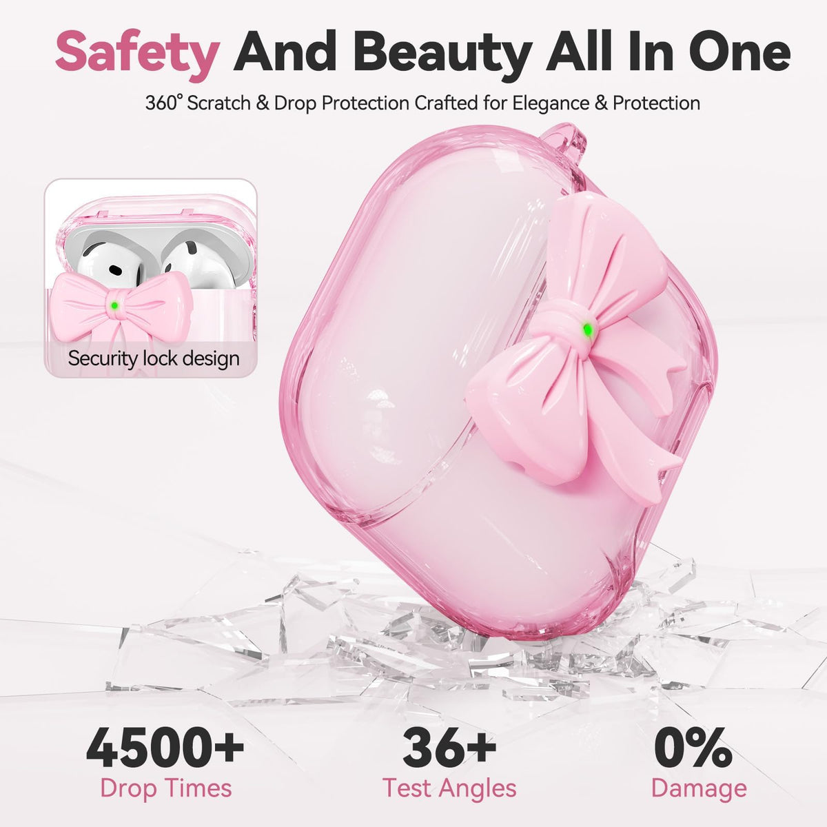 Joremx AirPods 4 case with butterfly keychain for easy carry