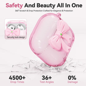 Joremx AirPods 4 case with butterfly keychain for easy carry