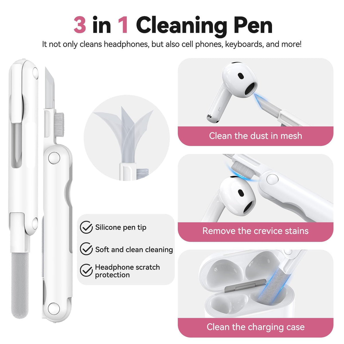 Joremx AirPods 4 case cleaning kit included for headphone care