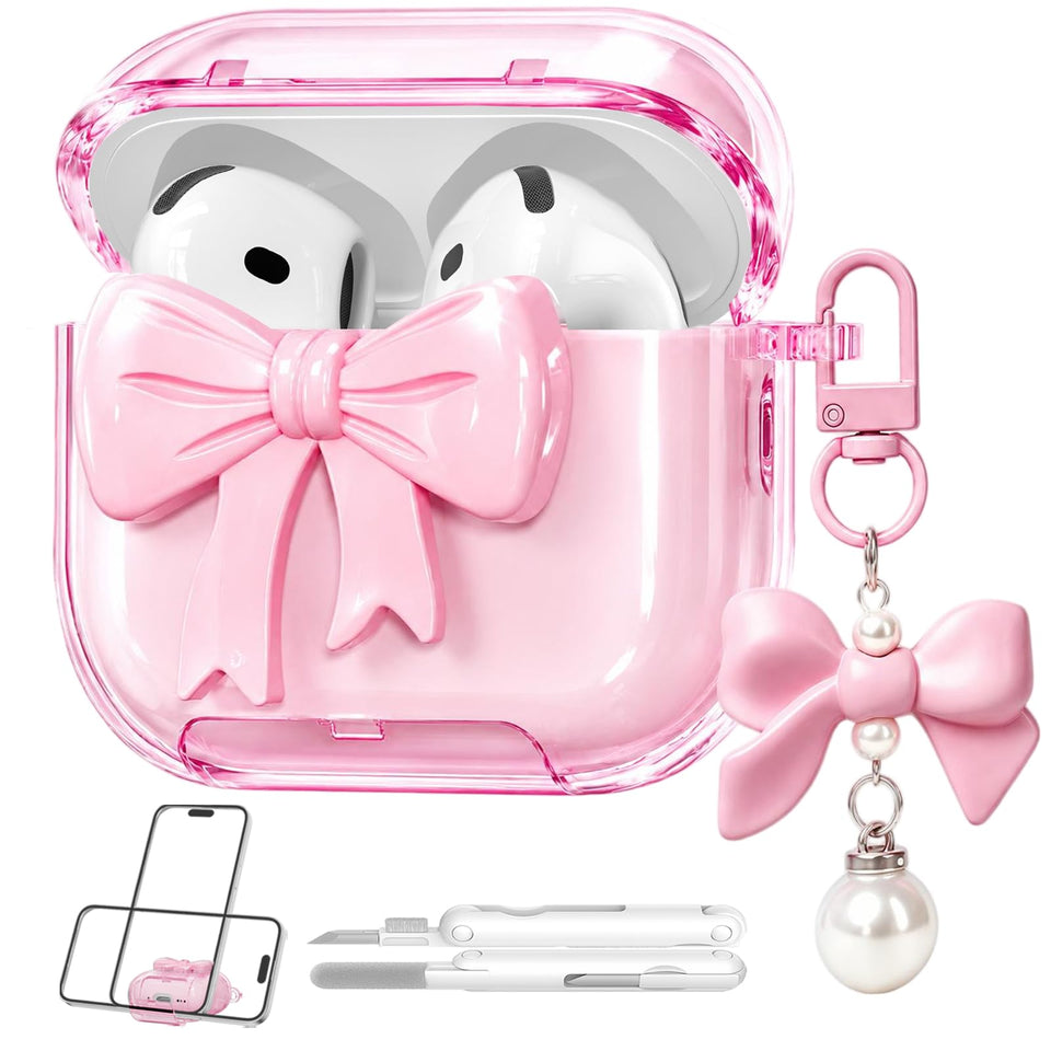 Joremx AirPods 4 pink case with safety lock for secure protection