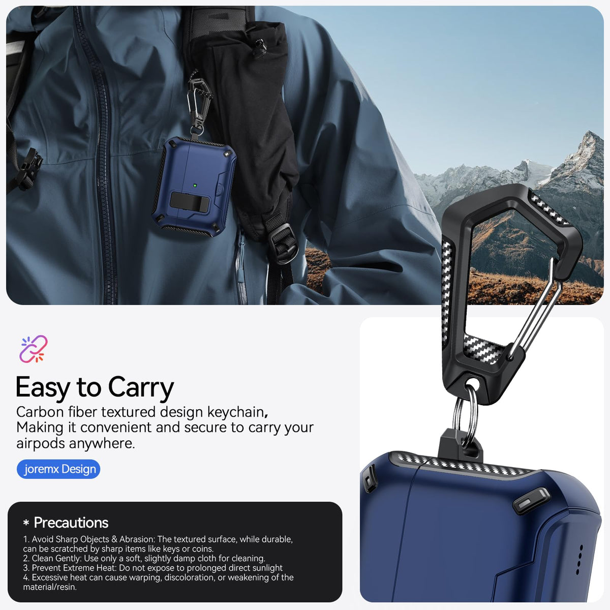 JOREMX AirPods Pro 3 case keeps LED indicator visible during charging.