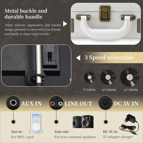 JORLAI back panel with battery and RCA ports highlighting connectivity and expansion benefit