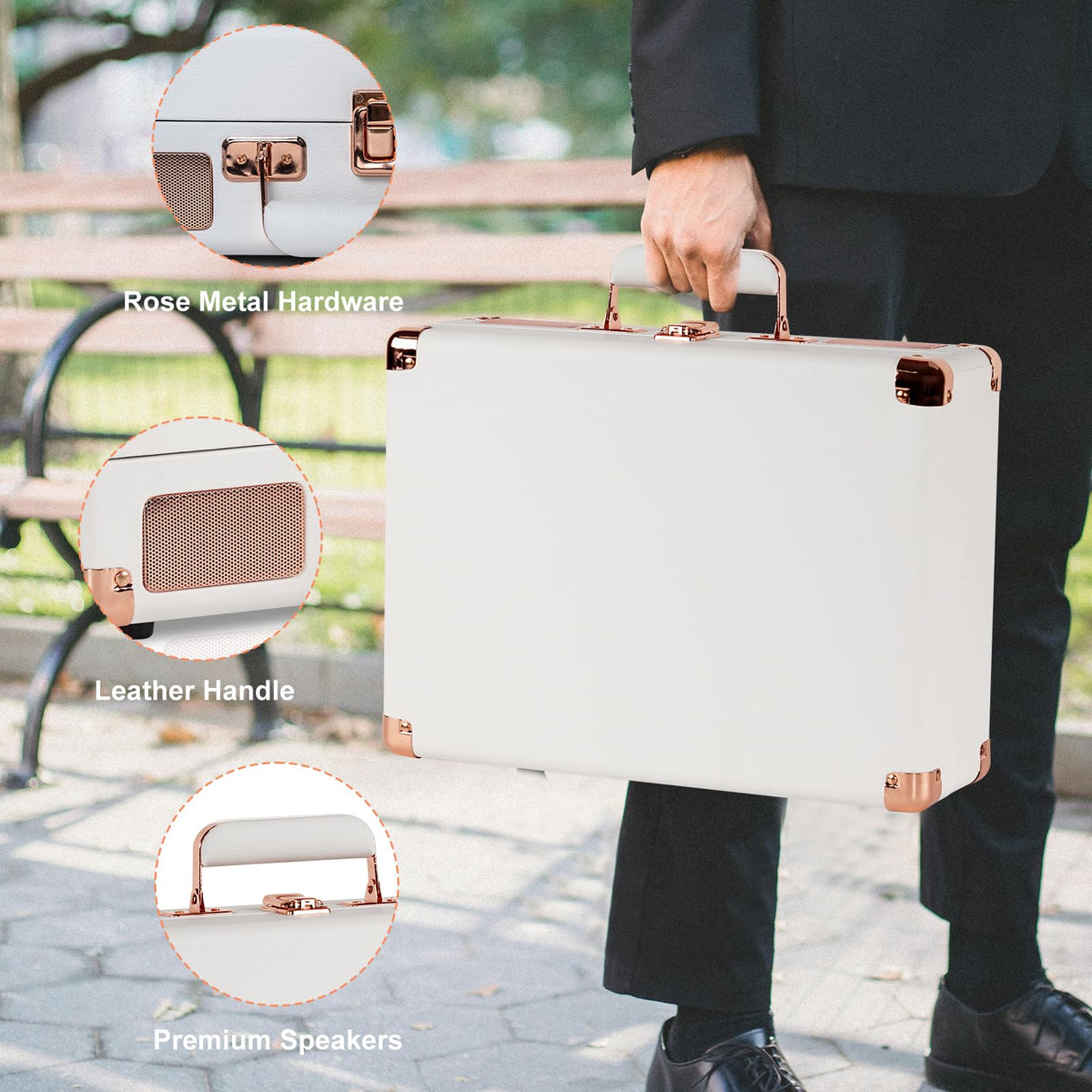 JORLAI headphones plugged into turntable for private listening and low-noise enjoyment
