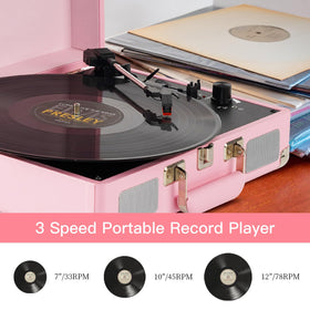 JORLAI detailed shot of speed selector and tonearm, easy switching between 33/45/78 rpm