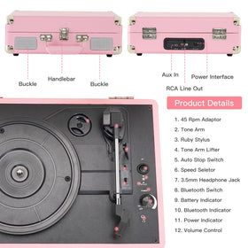JORLAI rear ports with RCA and aux, flexible wired connectivity options
