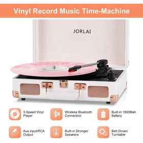 JORLAI platter and speed selector top view showing 33 1/3, 45 and 78 RPM options