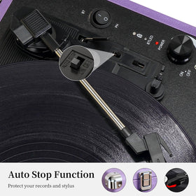 JORLAI turntable in use at a picnic illustrating portable battery-powered listening