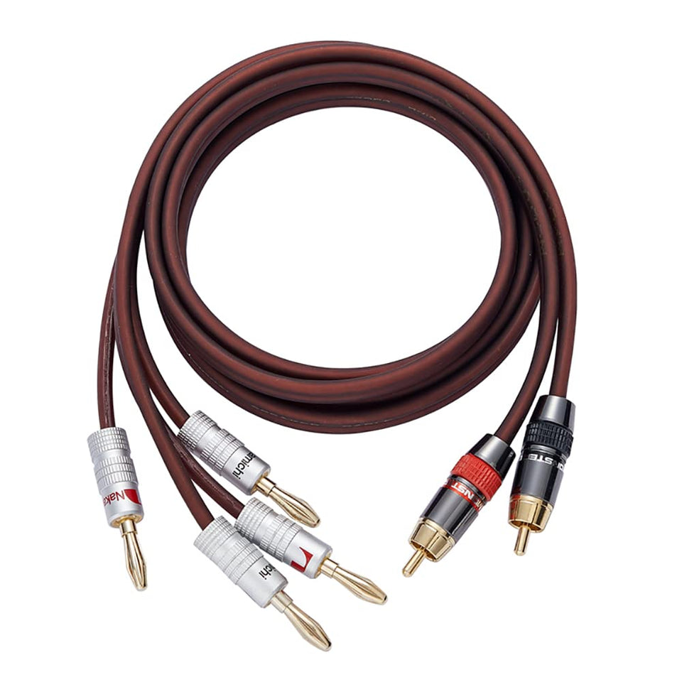 JORZOR audiophile 14ga OFC RCA to 2 banana 5m cable for high-fidelity connections