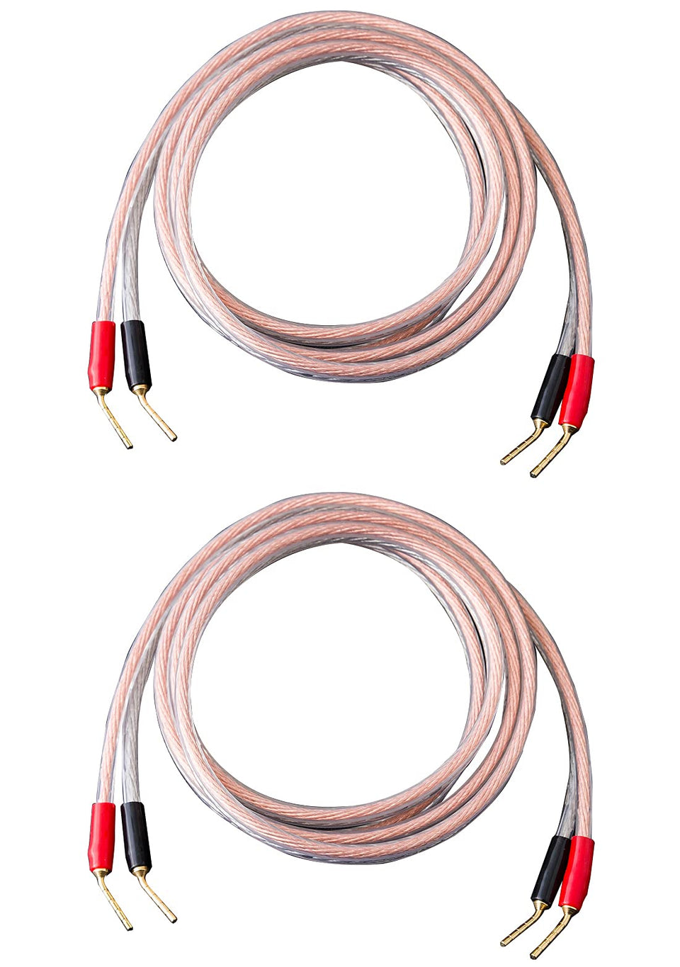 JORZOR pin-to-pin speaker cable with 24K gold-plated connectors for high fidelity connections.