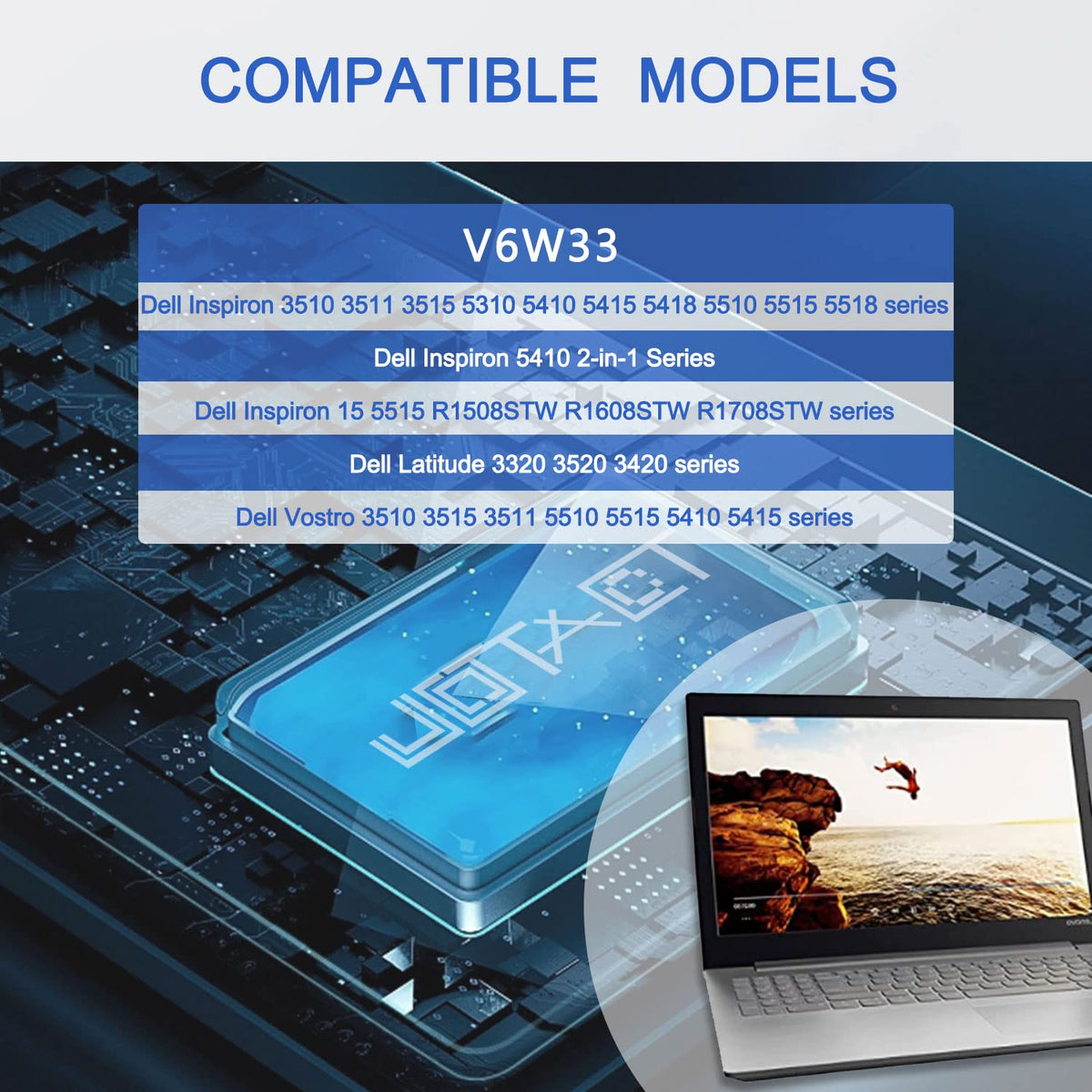JOTACT V6W33 installed in laptop demonstrating easy swap and restored runtime
