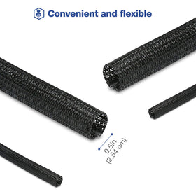 JOTO flexible 26 ft sleeve offers quick cable management.