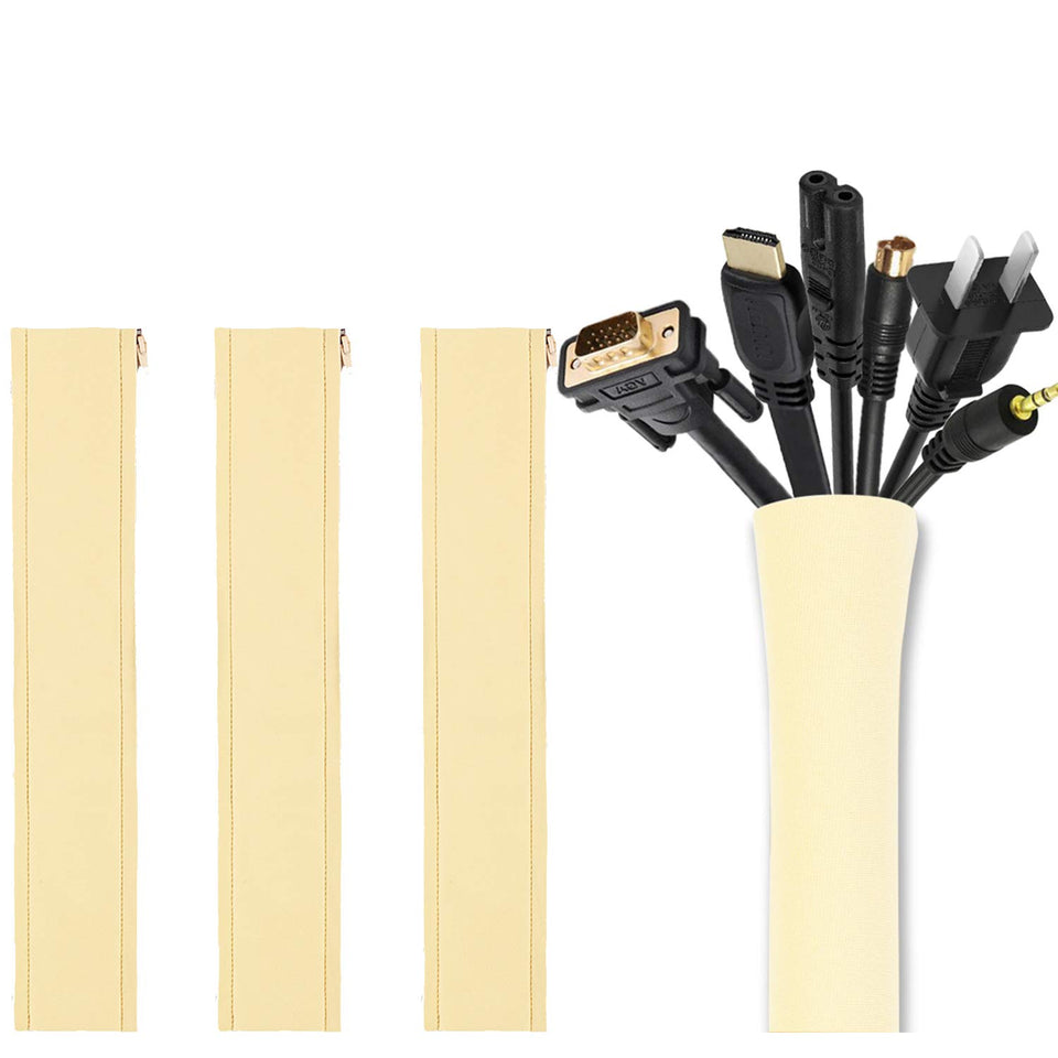 JOTO four-pack cable sleeve set with zip closure for tidy 19-20 inch cords.