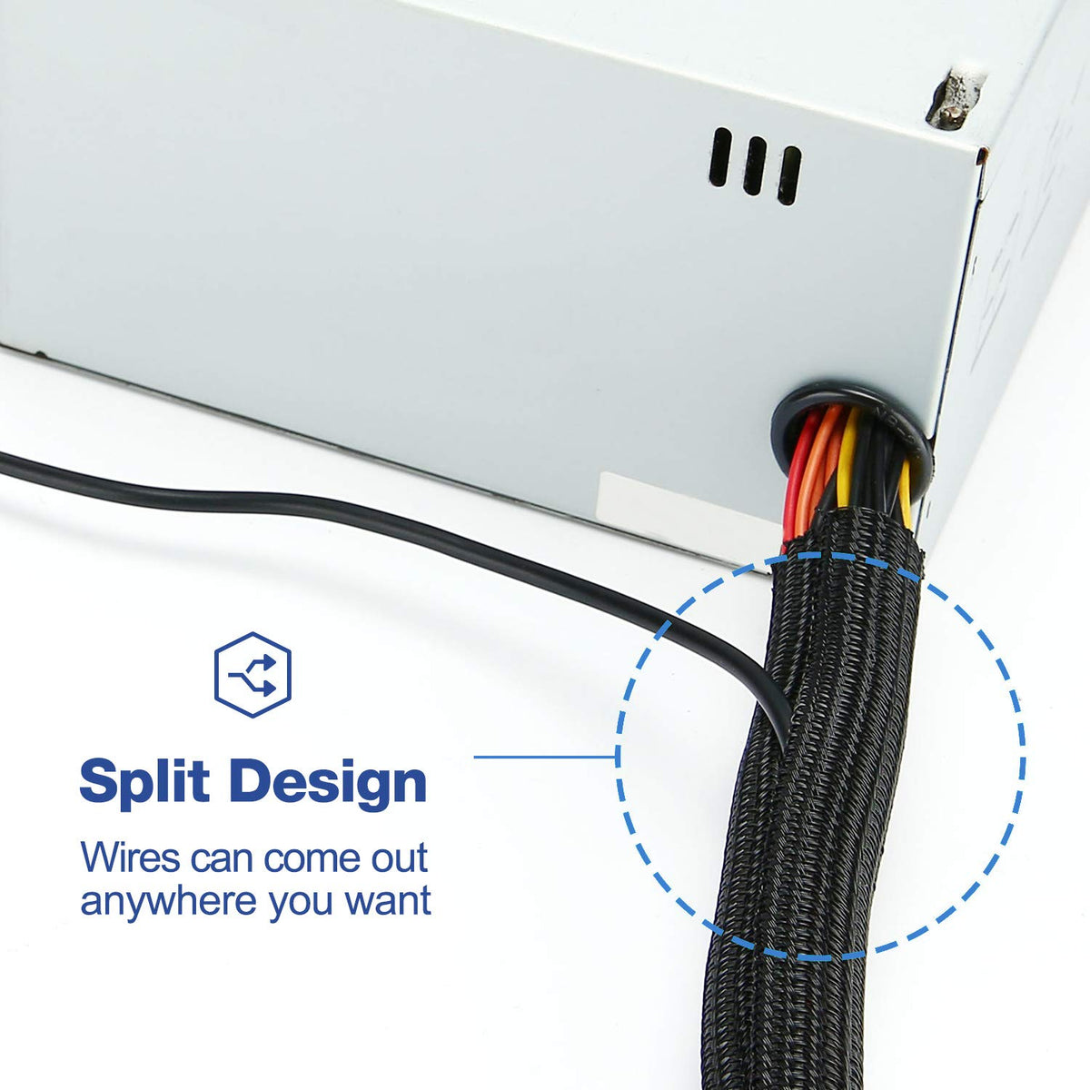 JOTO insulated wire wrap protects cords and prevents wear.