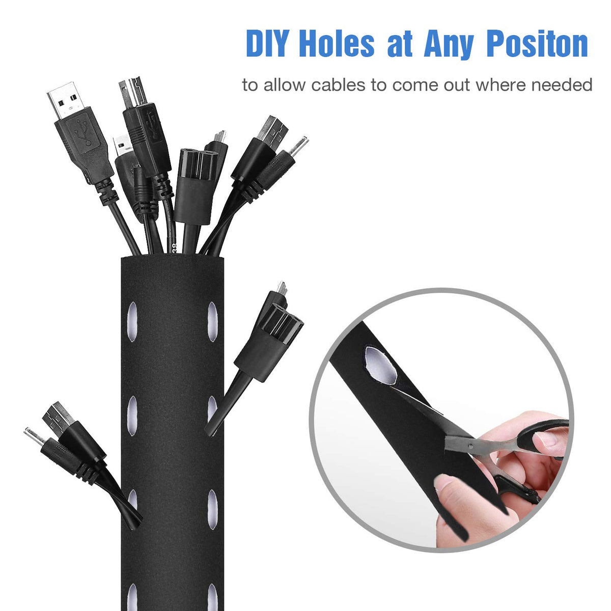 JOTO TV entertainment cable sleeve keeps wires hidden for a cleaner media setup.