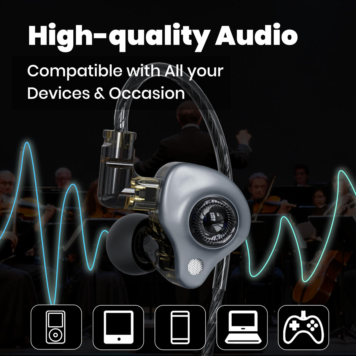 JotVira IEM ergonomic fit ensures comfortable wear and strong isolation.