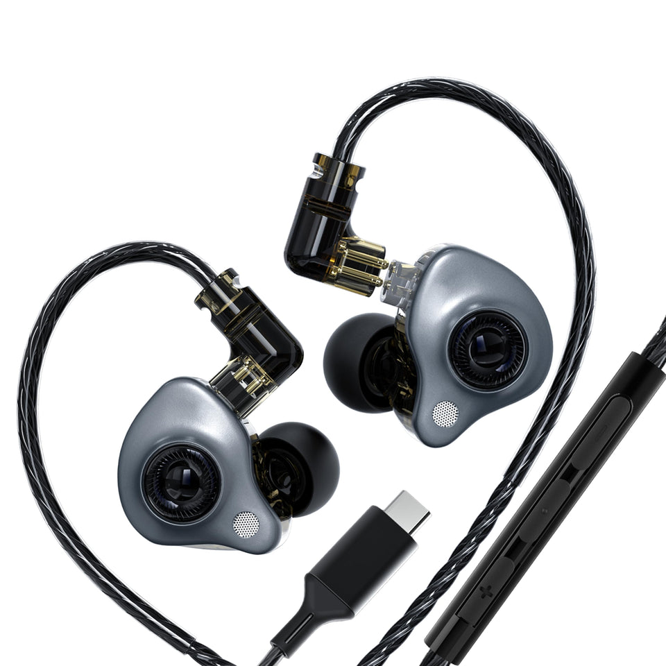 JotVira in-ear monitor with mic for clear voice pickup in calls.