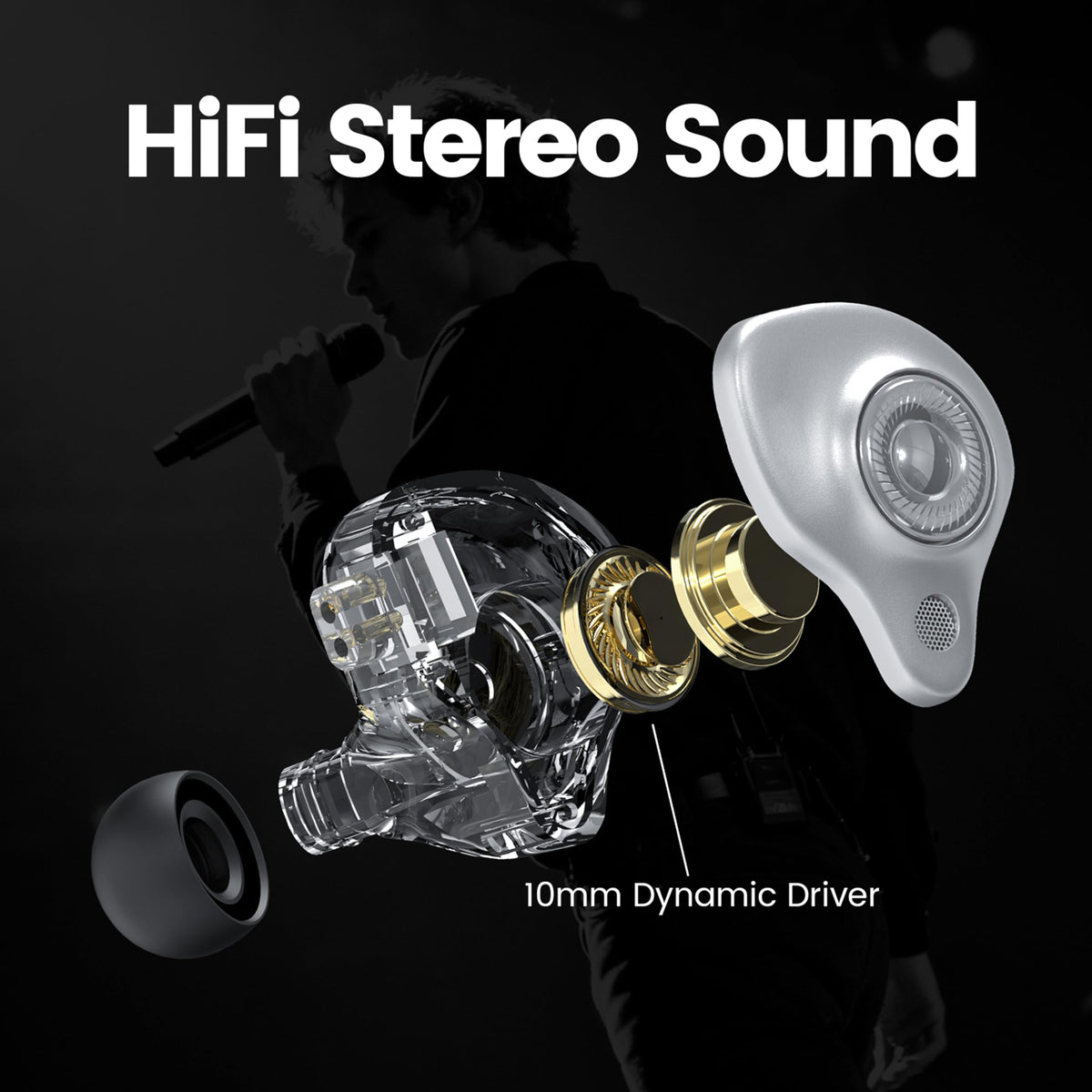JotVira USB-C wired IEM suitable for gaming and calls with built‑in mic.