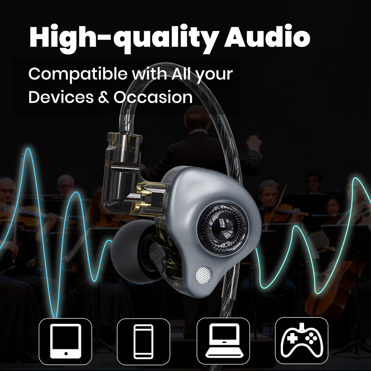 JotVira USB-C wired gaming earbud for responsive gameplay and multitasking.