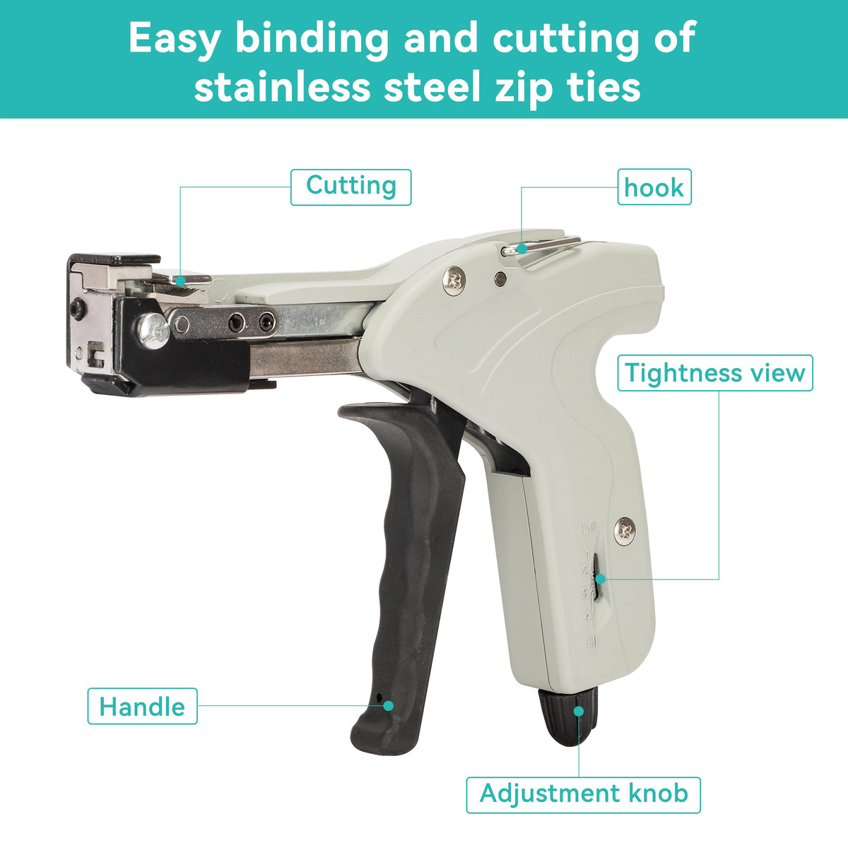 JOUGU trimmed metal tie tail showing smooth finish and safer edges