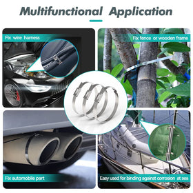 JOUGU exhaust wrap binding in 316 stainless steel for heat and corrosion resistance