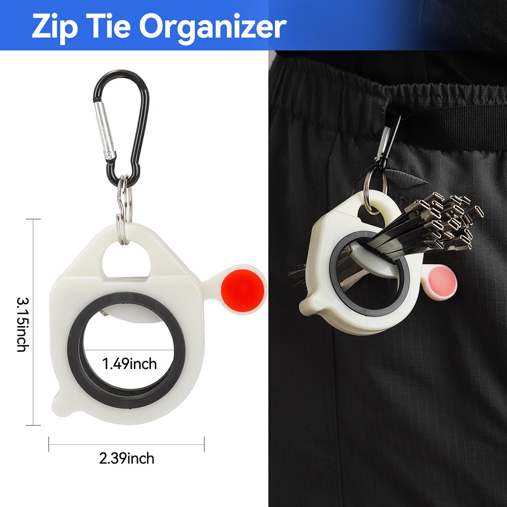JOUGU zip tie organizer on worker belt for quick access
