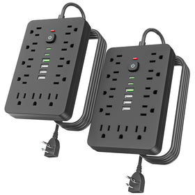 JouleLoom front view showing 11 outlets and USB ports for organized power