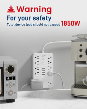 JouleLoom safety labels and reset switch showing ETL certification reassurance